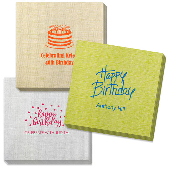 Design Your Own Birthday Bamboo Luxe Napkins